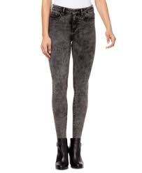 High Rise Raw Edge Jeans In Cobble St
