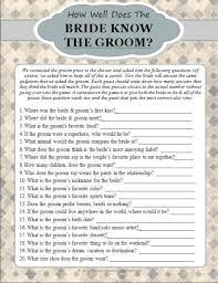 How do you play the how well do you know the bride game? How Well Does The Bride Know The Groom Game