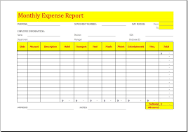 Monthly Expenses Report Template Magdalene Project Org
