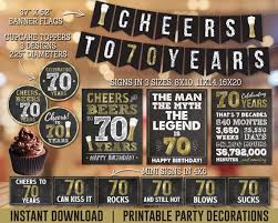 70th birthday party decorations for men