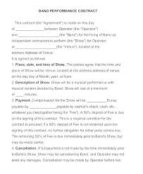 Artist Performance Contract Template New Music Management