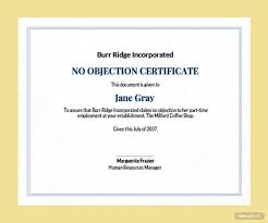 no objection certificate template in