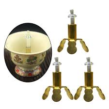 Loviver 3pcs Oil Lamp Wick Holder Gold