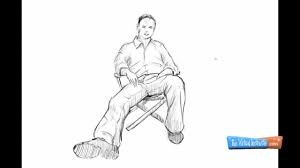 how to draw a person sitting down you