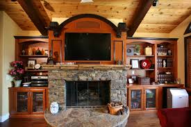 fireplace walls rustic family room