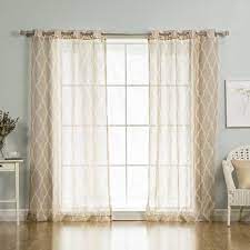 best home fashion inc moroccan grommet top sheer curtain panels color taupe