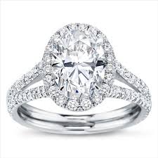 All hail halo engagement rings! Split Shank Halo Setting For Oval Diamond In 14k White Gold