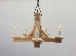Rustic 4 Light Natural Pine Wooden