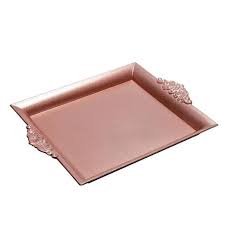Shop wayfair for the best rose gold tray table. 2 Pack 10 Rose Gold Blush Square Decorative Acrylic Serving Trays With Embossed Rims Efavormart
