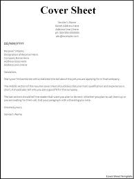 A Resume Cover Letter Template Cover Sheet Template Cover