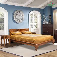 Wooden Lotus Queen Size Bed With
