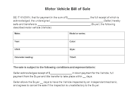 Used Vehicle Sales Template Car Free Bill Of Sale Motor