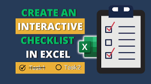 interactive checklist in excel
