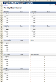 Meal Planner Template Weekly Menu Planner