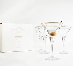 Etched Gold Rim Handcrafted Martini