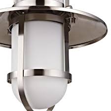 Addington Park 1 Light Nautical Outdoor Pendant With Frosted Glass Brushed Nickel 31763 The Home Depot