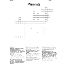 minerals crossword puzzle wordmint