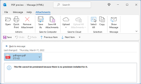 outlook pdf preview error this file
