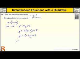 Simultaneous Equation With Quadratic