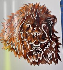 Mighty Lion Head Metal Wall Decor 24