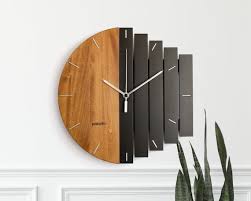 Wooden Wall Clock Yin And Yang Concept
