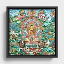 Buddha Thangka Framed Canvas