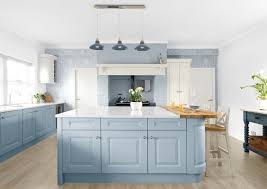 A blue and white color palette is a classic combination that can be used in many ways to enhance a kitchen. Blue Kitchens Leekes Kitchens