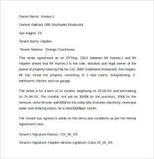 Sample Rental Agreement Letter Template 12 Free Documents In Word