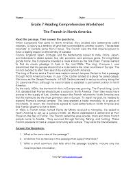 English reading comprehension exercises are not only for adults anymore; French In North America Br Seventh Grade Reading Worksheets Reading Comprehension Worksheets Comprehension Worksheets Reading Worksheets