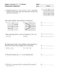 algebra 2 sections 2 1 2 3 review