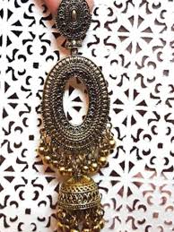Online Jewellers-Rounded Golden Jhumka