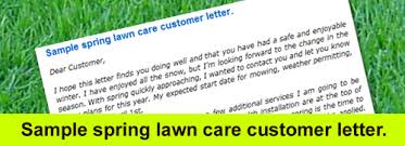 Sample Spring Lawn Care Customer Letter Lawn Care