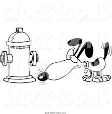 Fire hydrant coloring page to color, print or download. Stock Cartoon Of A Black And White Dog Anticipating Relieving Himself On A Hydrant By Toonaday 12282