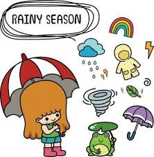 rainy cartoon vector art icons and