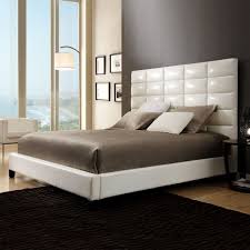 White Upholstered Panel Bed Queen Size