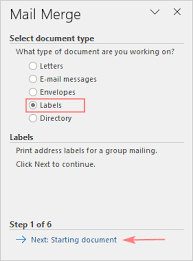 mail merge and print labels from excel