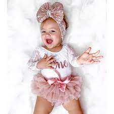 Baby Girl My First Birthday Outfit Lace Onesie Tutu Skirt Set One Year Old  Birthday Cake Smh Outfit - Walmart.com gambar png