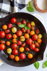 blistered tomatoes food with feeling