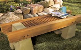 Concrete And Wood Garden Bench Plan