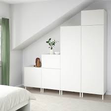 Additional large shelves sold separately. Platsa Wardrobe White Fonnes White Ikea