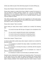 calam eacute o essay about respect great and excellent tips for students 
