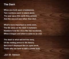 the dash the dash poem by jon m nelson