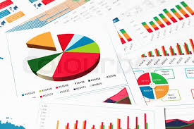 Financial Printed Paper Charts Graphs Stock Image