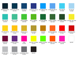 Sublimation Color Chart Primetime Sports Apparel