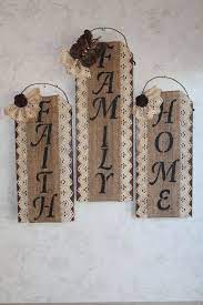 Burlap Lace And Wall Decor Set Of 3