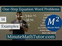 One Step Equation Word Problems 14
