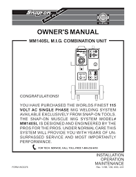 Snap On Mm 140 Sl Owners Manual Manualzz Com