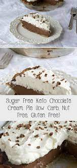 This chocolate cream pie recipe is perfect for the atkins, dukan, and south beach diets. Sugarfree Chocolate Cream Pie Made Lower In Carbs And With A Nut Free And Sugar Free Pie C In 2020 Schokoladencreme Lebensmittel Fur Diabetiker Schokolade Ohne Zucker