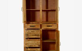This stunning walnut wardrobe/armoire is massive in size and has a beautiful dark wood stain. Furniture Boutiq Gothic Pioneer Rustic Solid Wood Armoire With Shelves And 5 Drawers By Furniture Boutiq Archello
