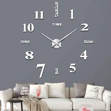 Add this wood wall clock to your home decor for a minimalist. Buy Vreaone Frameless Diy Wall Clock Large Modern 3d Mirror Wall Clock Decor Sticker Diy Clock Kit For Home Living Room Bedroom Office Wall Decorations Sliver Online In Germany B07p6c5pvr